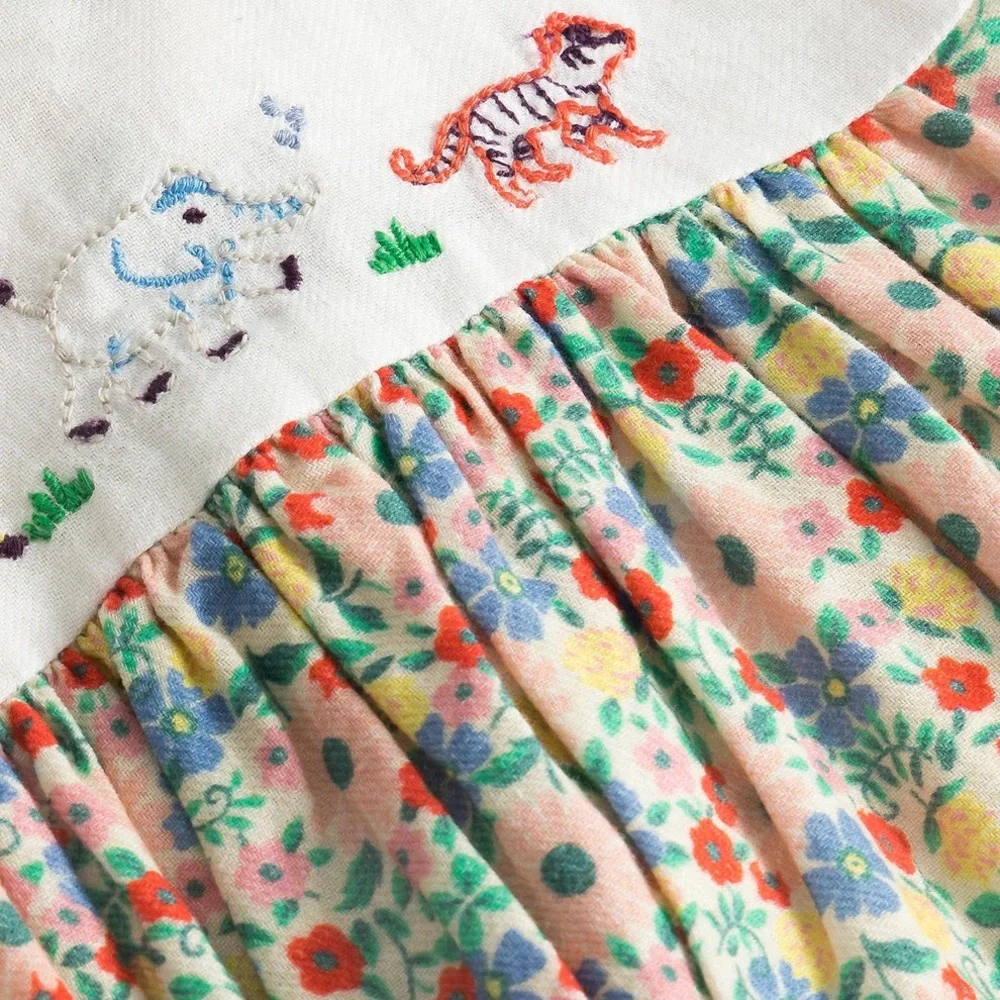 EUC Baby Boden Zoo Safari dress. Lined button back. Size 2-3 years